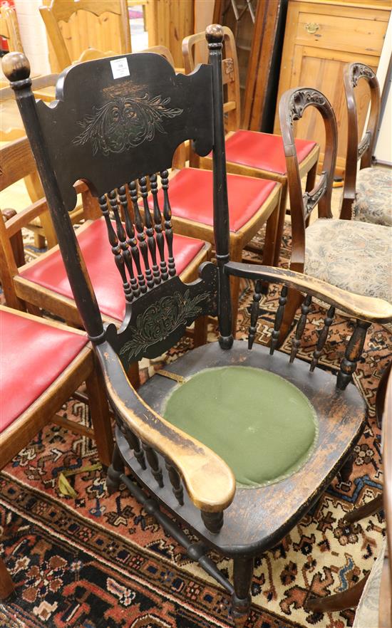 A spindle back chair